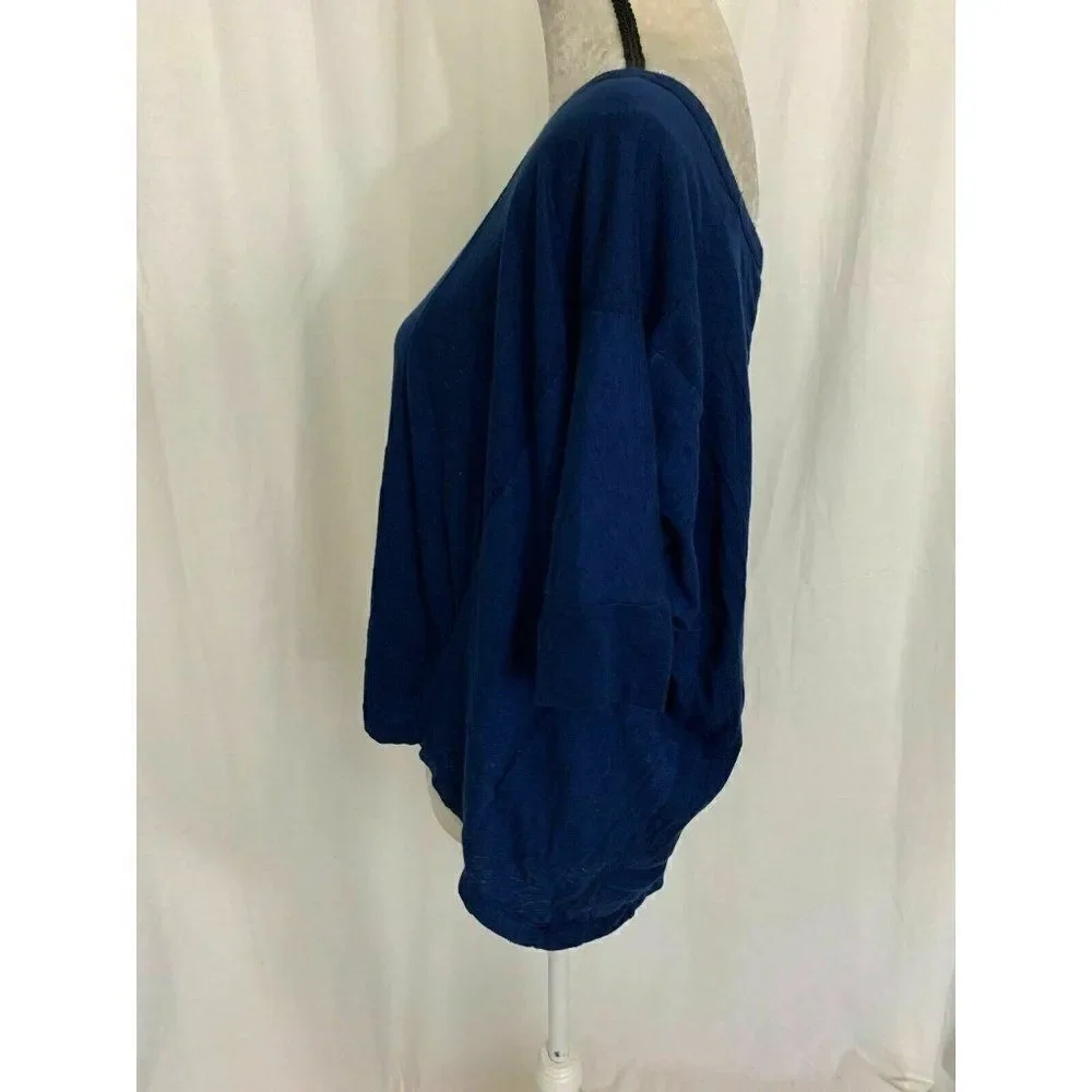 Splendid Womens Solid Navy Blue Oversized Short Sleeve Top T Shirt Xs - Picture 4 of 7